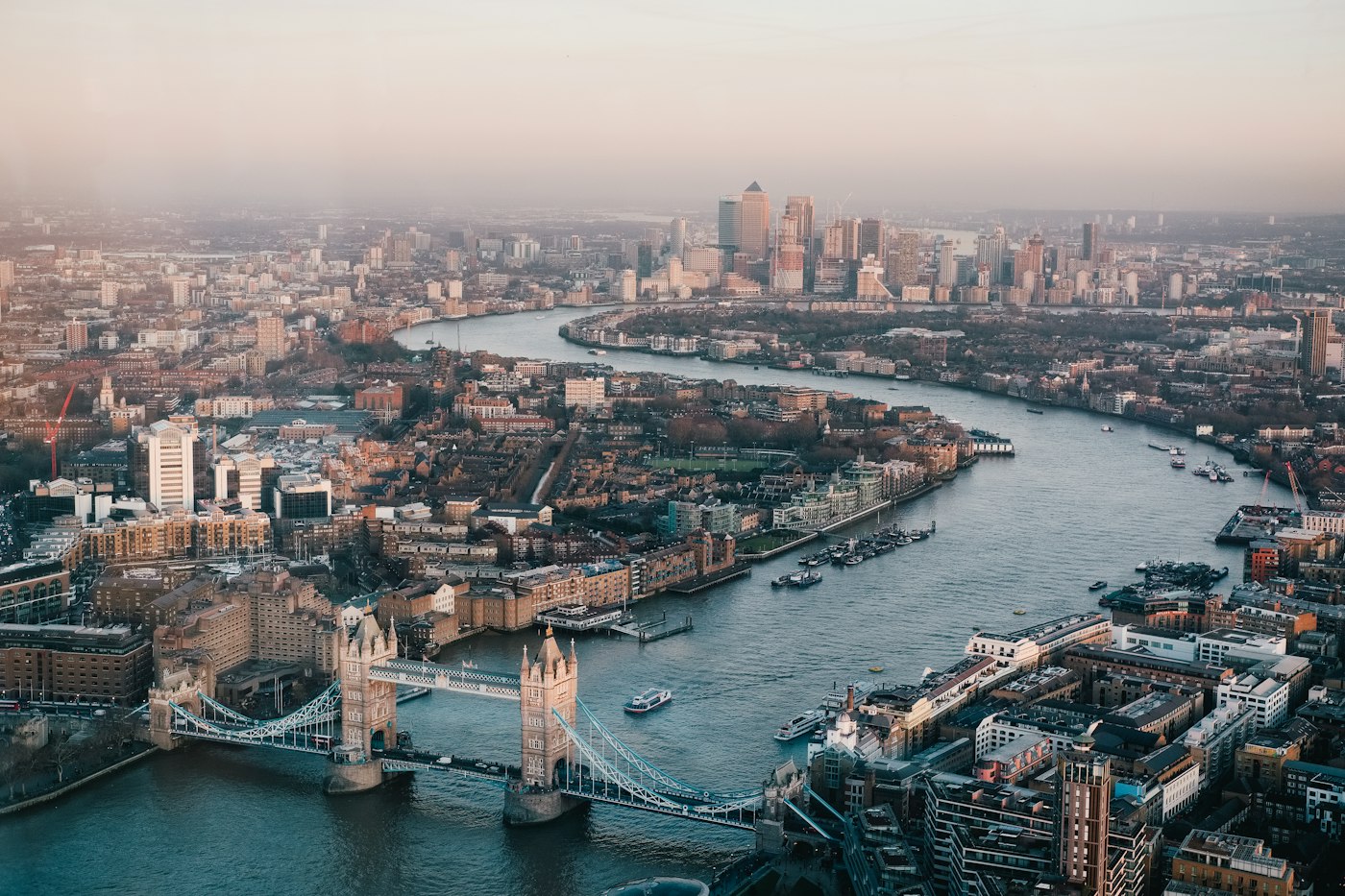 London skyline beside the River Thames